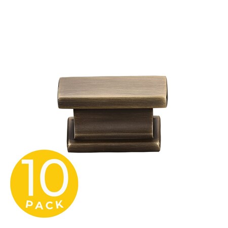 Sapphire Hexa Series 1-1/2 in. Modern Medium Aged Bronze Cabinet Hardware Knob, 10PK SP-2891-51-MAB-10